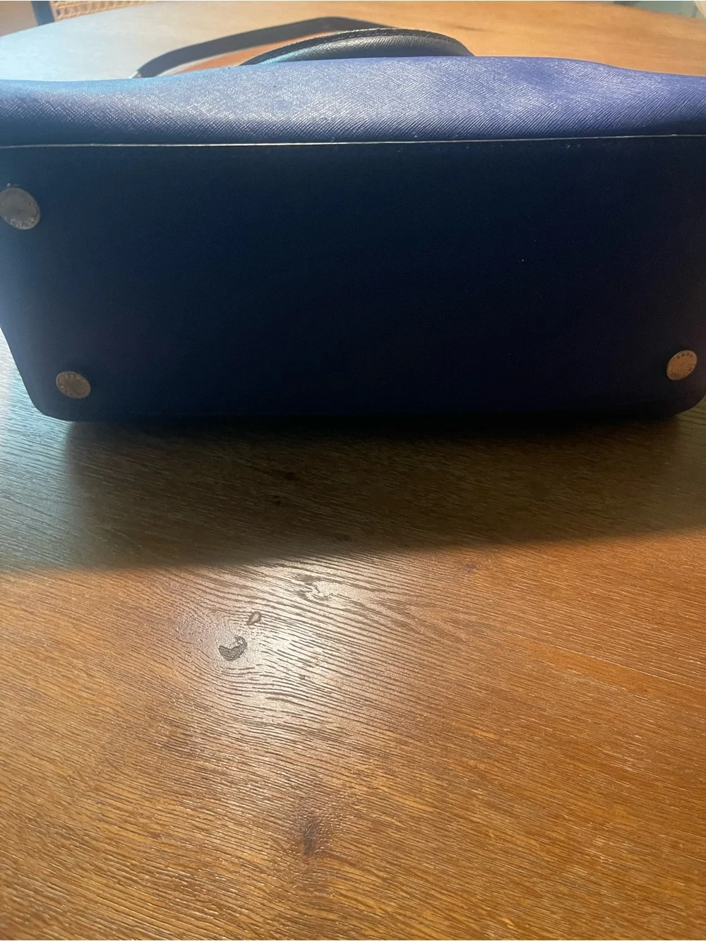 Michael Kors Blue and Black Leather Tote Satchel